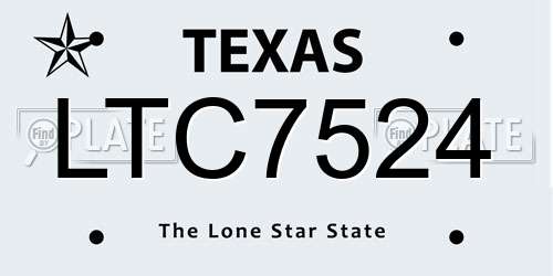 LTC7524 Texas License Plate