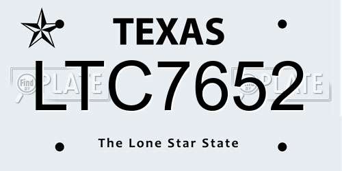 LTC7652 Texas License Plate