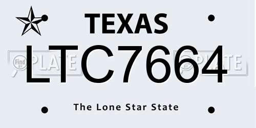 LTC7664 Texas License Plate