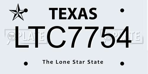 LTC7754 Texas License Plate