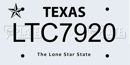 LTC7920 Texas License Plate