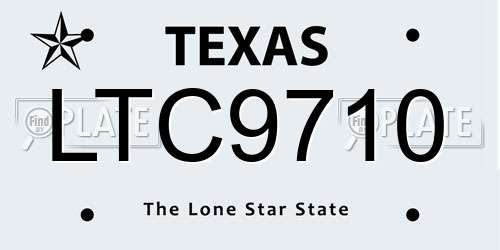 LTC9710 Texas License Plate