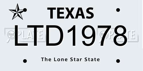 LTD1978 Texas License Plate