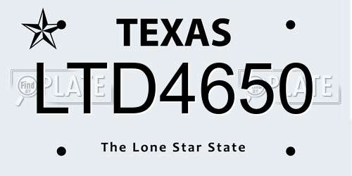 LTD4650 Texas License Plate