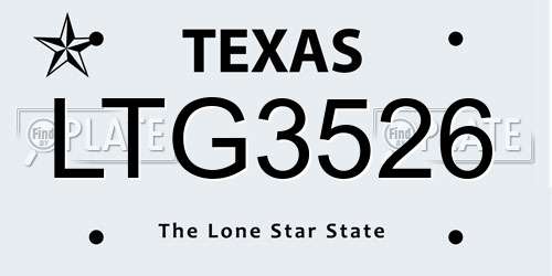 LTG3526 Texas License Plate