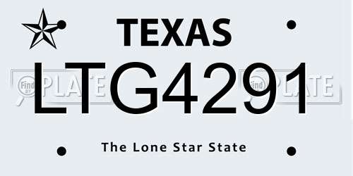 LTG4291 Texas License Plate