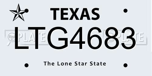 LTG4683 Texas License Plate