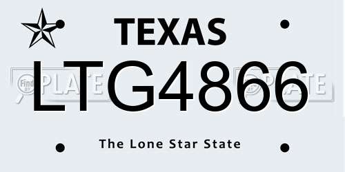 LTG4866 Texas License Plate