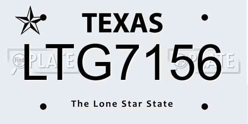LTG7156 Texas License Plate