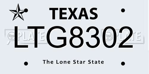 LTG8302 Texas License Plate