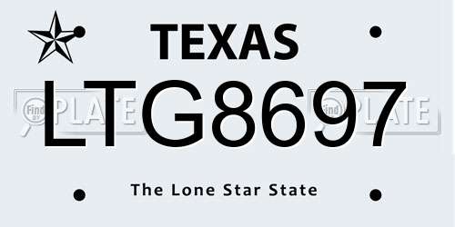 LTG8697 Texas License Plate