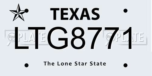 LTG8771 Texas License Plate