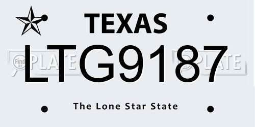 LTG9187 Texas License Plate