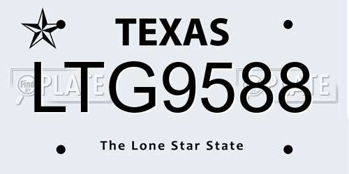LTG9588 Texas License Plate