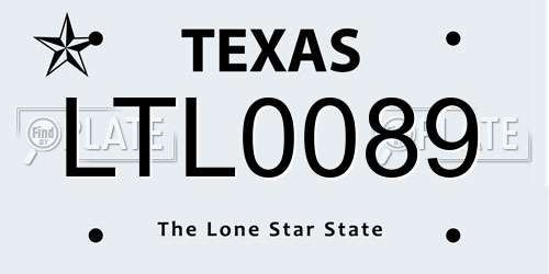 LTL0089 Texas License Plate