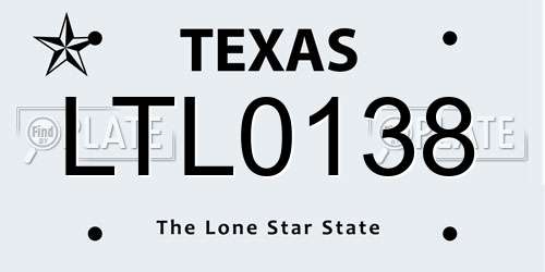 LTL0138 Texas License Plate