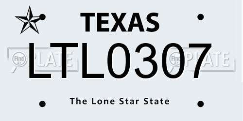 LTL0307 Texas License Plate