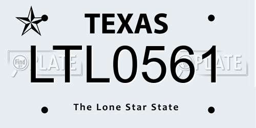LTL0561 Texas License Plate