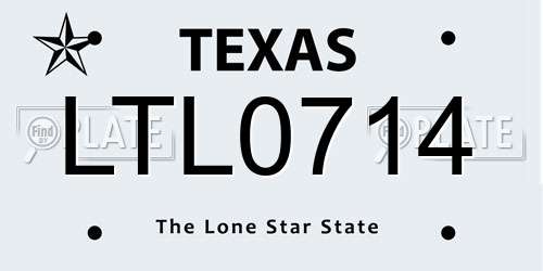 LTL0714 Texas License Plate