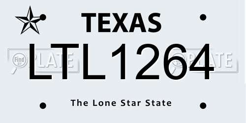 LTL1264 Texas License Plate