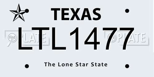 LTL1477 Texas License Plate