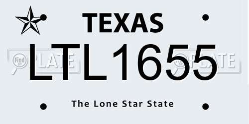 LTL1655 Texas License Plate