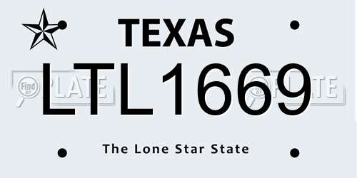 LTL1669 Texas License Plate