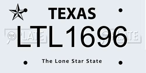 LTL1696 Texas License Plate