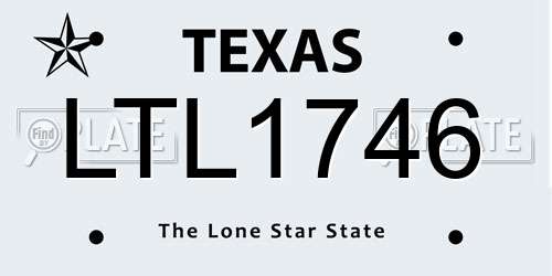 LTL1746 Texas License Plate