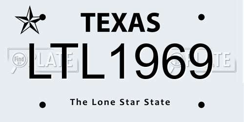 LTL1969 Texas License Plate