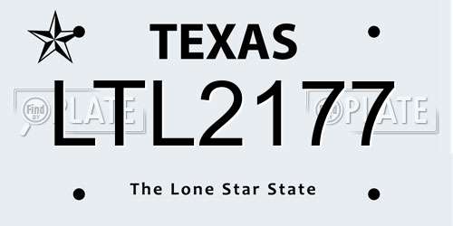 LTL2177 Texas License Plate
