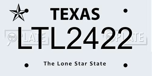 LTL2422 Texas License Plate