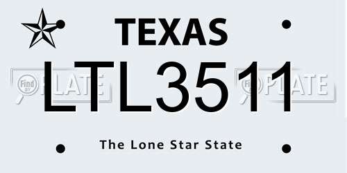 LTL3511 Texas License Plate