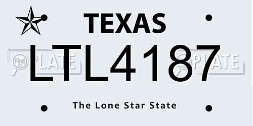 LTL4187 Texas License Plate