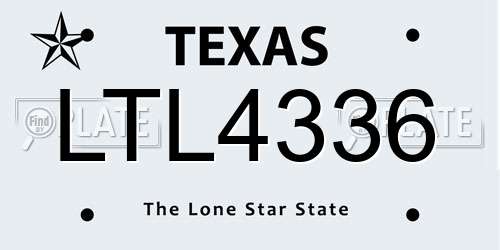 LTL4336 Texas License Plate