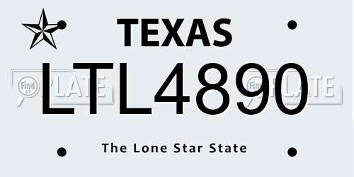 LTL4890 Texas License Plate