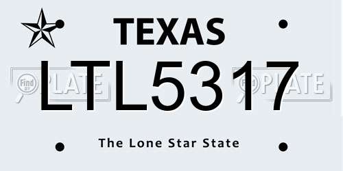 LTL5317 Texas License Plate