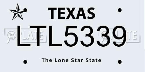 LTL5339 Texas License Plate