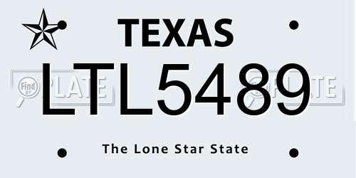 LTL5489 Texas License Plate