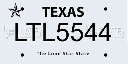 LTL5544 Texas License Plate