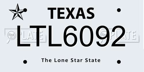 LTL6092 Texas License Plate
