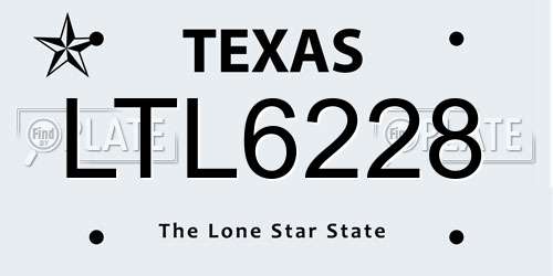 LTL6228 Texas License Plate
