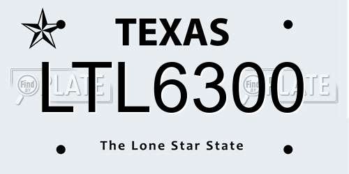 LTL6300 Texas License Plate