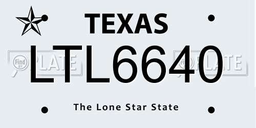 LTL6640 Texas License Plate