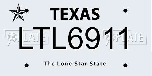 LTL6911 Texas License Plate