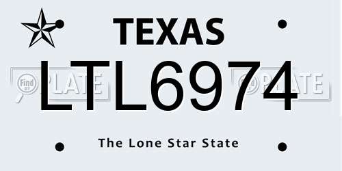LTL6974 Texas License Plate