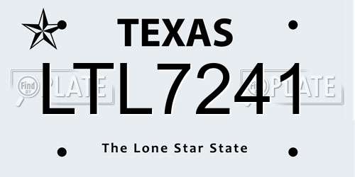 LTL7241 Texas License Plate