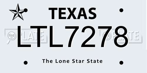 LTL7278 Texas License Plate