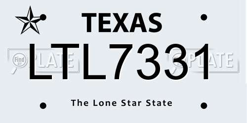LTL7331 Texas License Plate