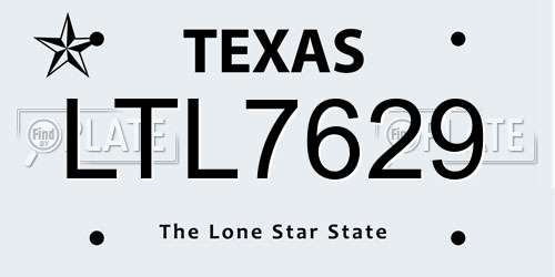 LTL7629 Texas License Plate